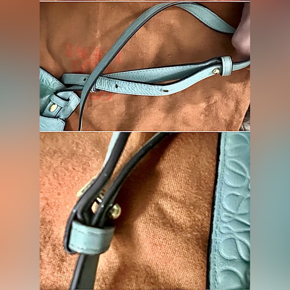 Loewe”RepeatT”Mint anagram embossed calf/Crossbody//Market for🇯🇵Made in🇪🇸 /Rare - Picture 9 of 16